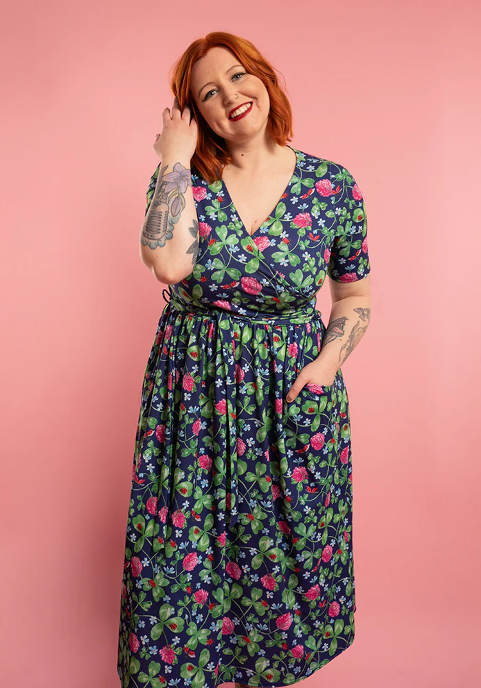 Maura Shamrock And Ladybird Print Midi Dress - Image 4