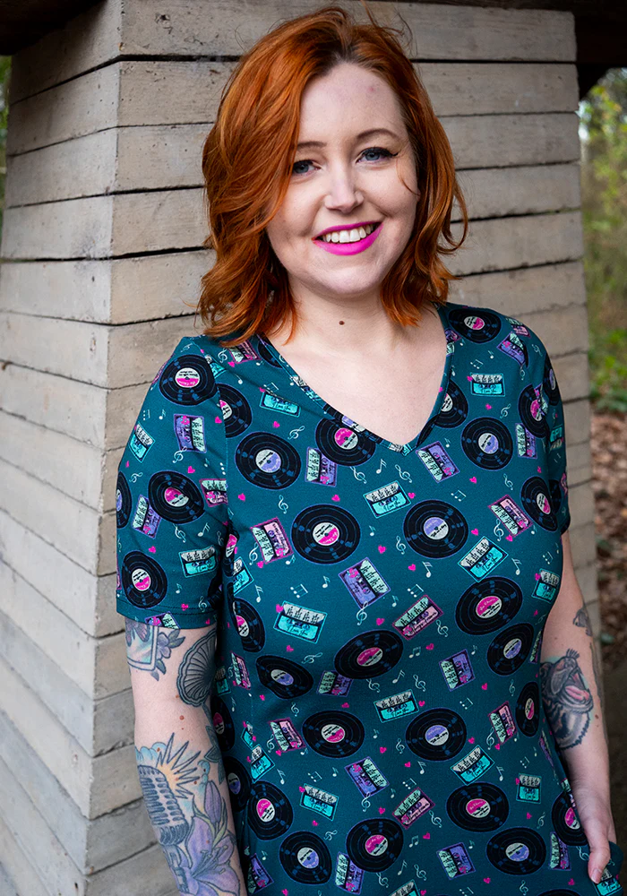 Maz Mixtapes Print Cotton Trapeze Dress - Image 5