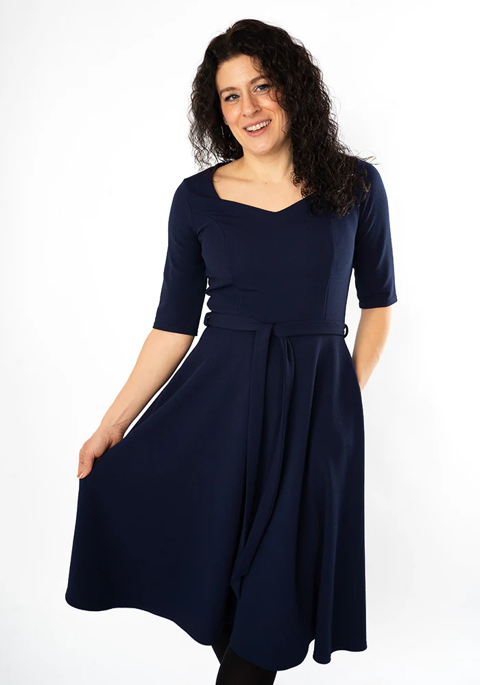 Merle Navy Vintage Swing Dress