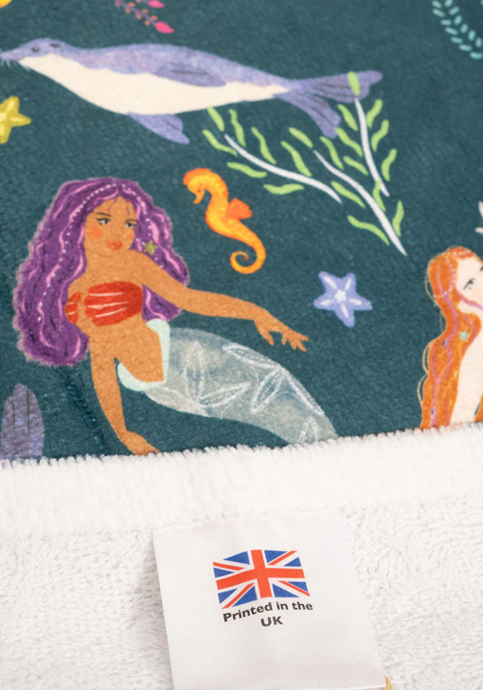 Mermaid And Seal Print Hand Towel - Image 3