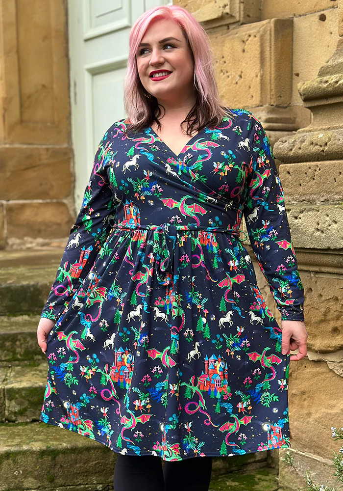 Meron Fairytale Dragons Print Dress - Image 3