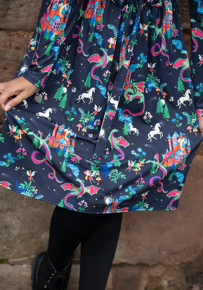 Meron Fairytale Dragons Print Dress - Image 4
