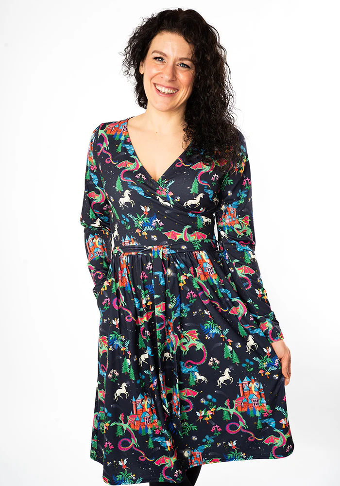 Meron Fairytale Dragons Print Dress - Image 5