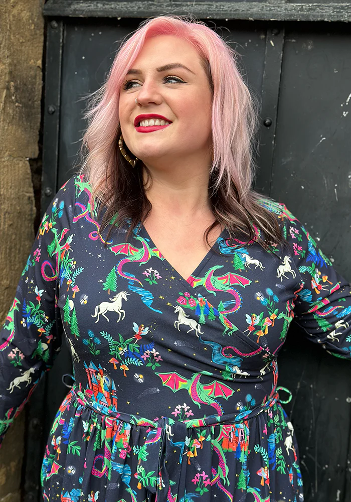 Meron Fairytale Dragons Print Dress - Image 6