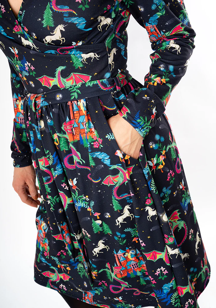 Meron Fairytale Dragons Print Dress - Image 7