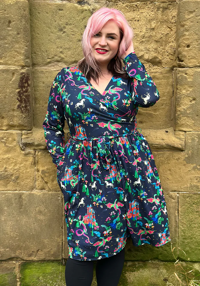 Meron Fairytale Dragons Print Dress - Image 8