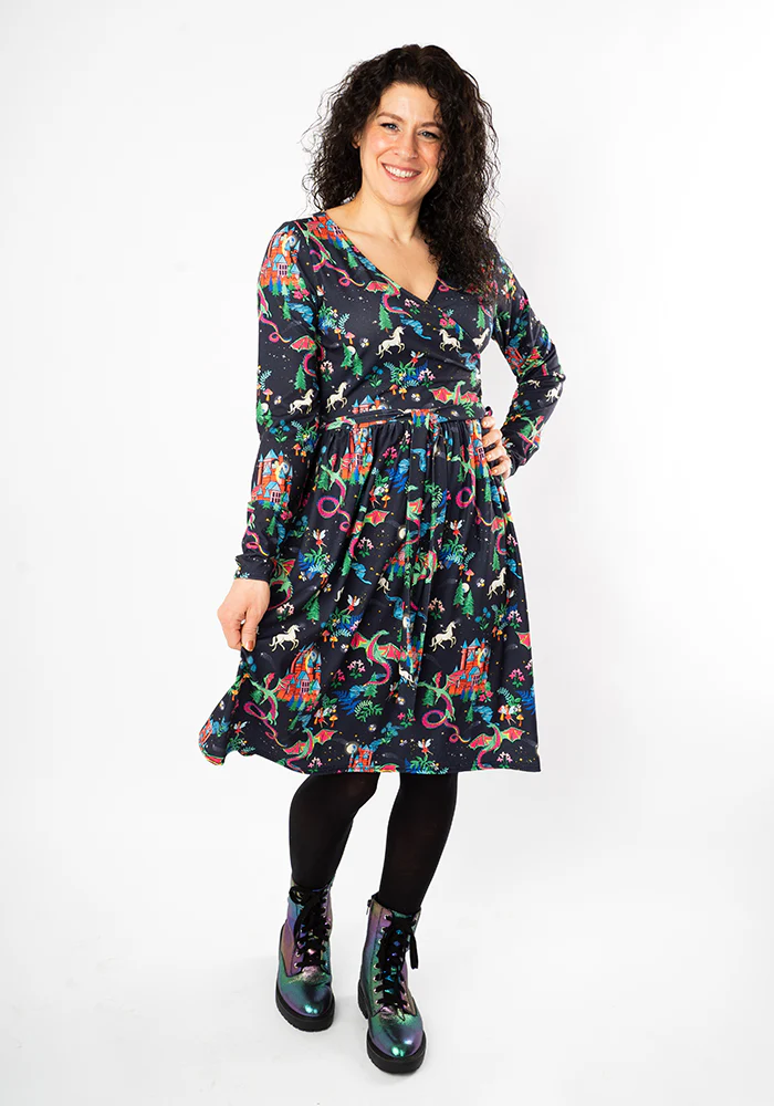 Meron Fairytale Dragons Print Dress - Image 9