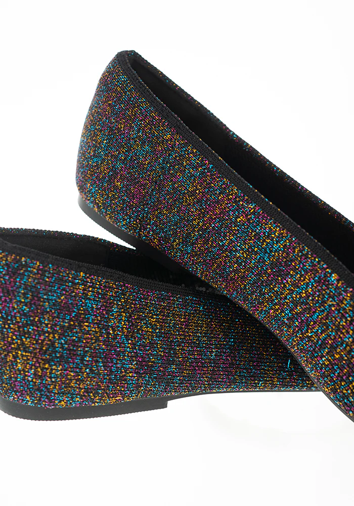 Metallic Rainbow Knitted Ballet Pumps - Image 10