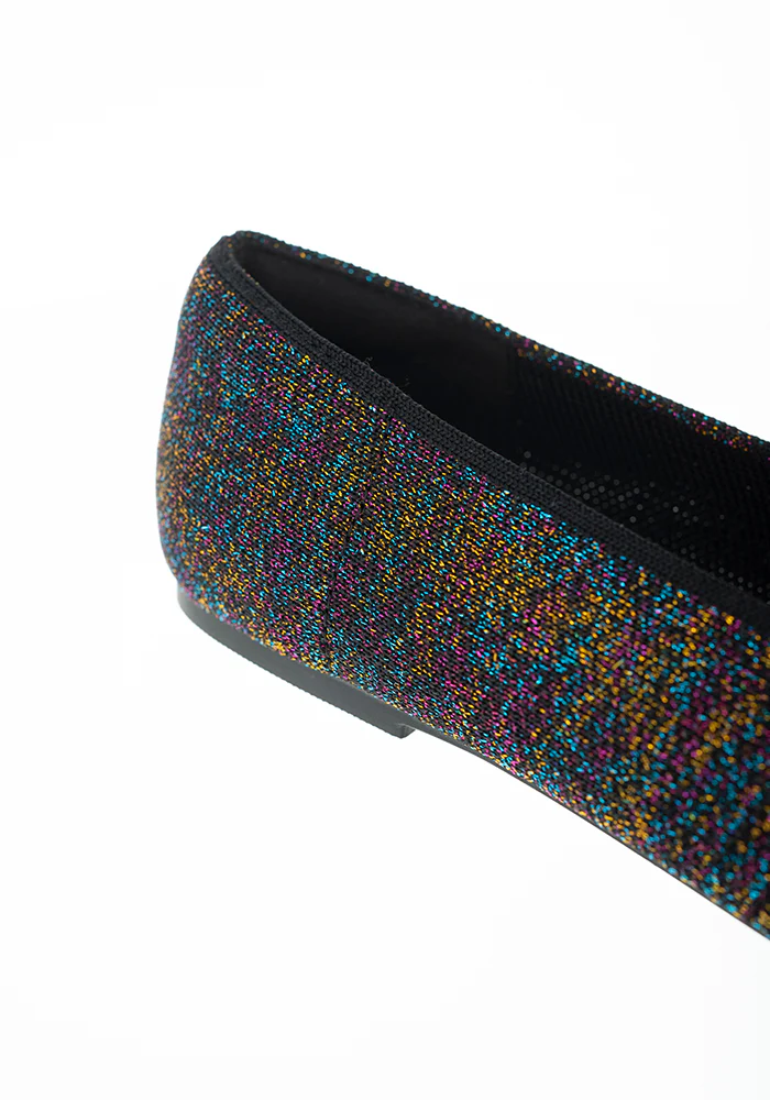 Metallic Rainbow Knitted Ballet Pumps - Image 12