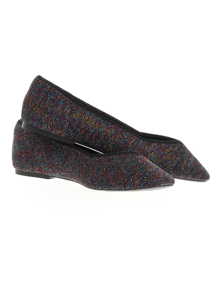 Metallic Rainbow Knitted Ballet Pumps - Image 4
