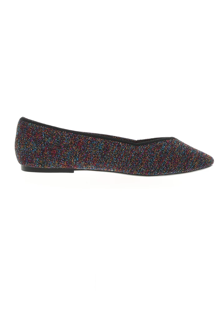 Metallic Rainbow Knitted Ballet Pumps - Image 5