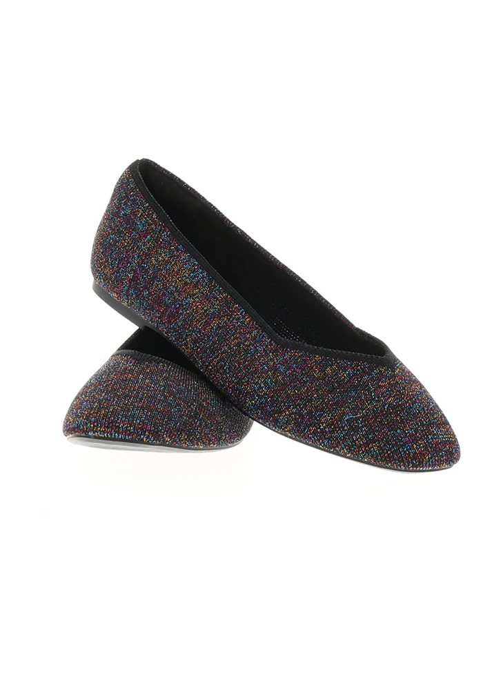 Metallic Rainbow Knitted Ballet Pumps - Image 6