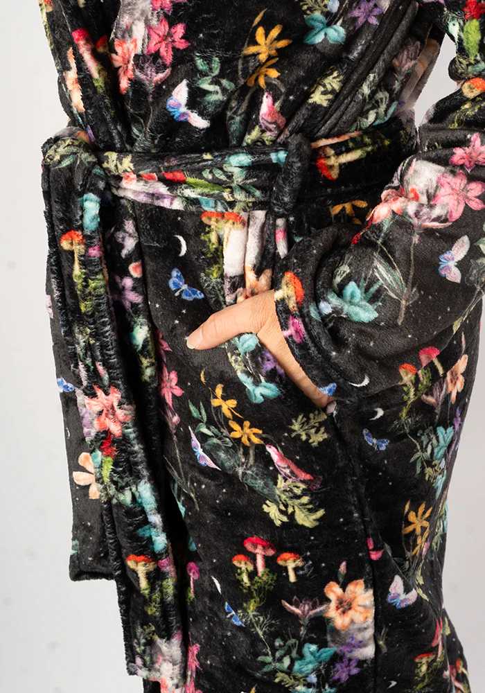 Midnight Botanical Print Dressing Gown - Image 4