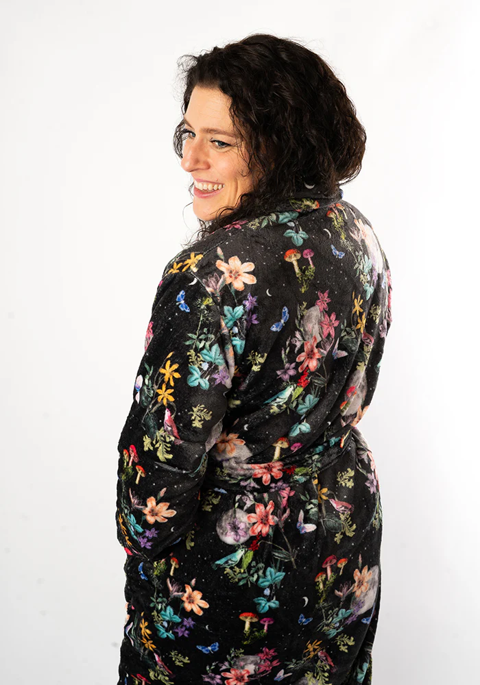 Midnight Botanical Print Dressing Gown - Image 6