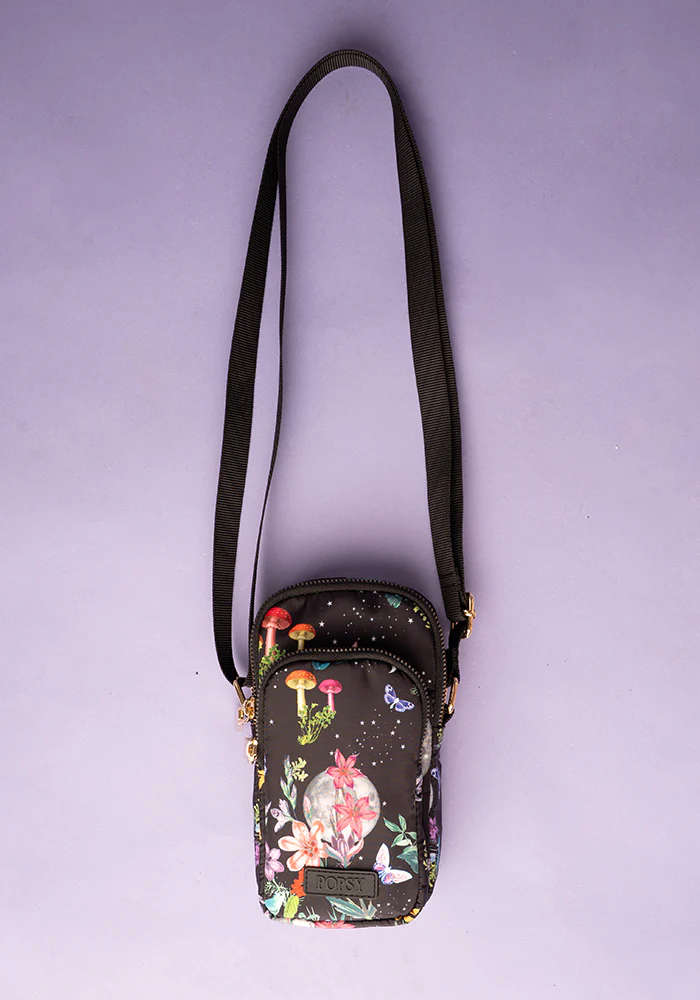 Midnight Botanical Moon Print Phone Pocket Bag - Image 3