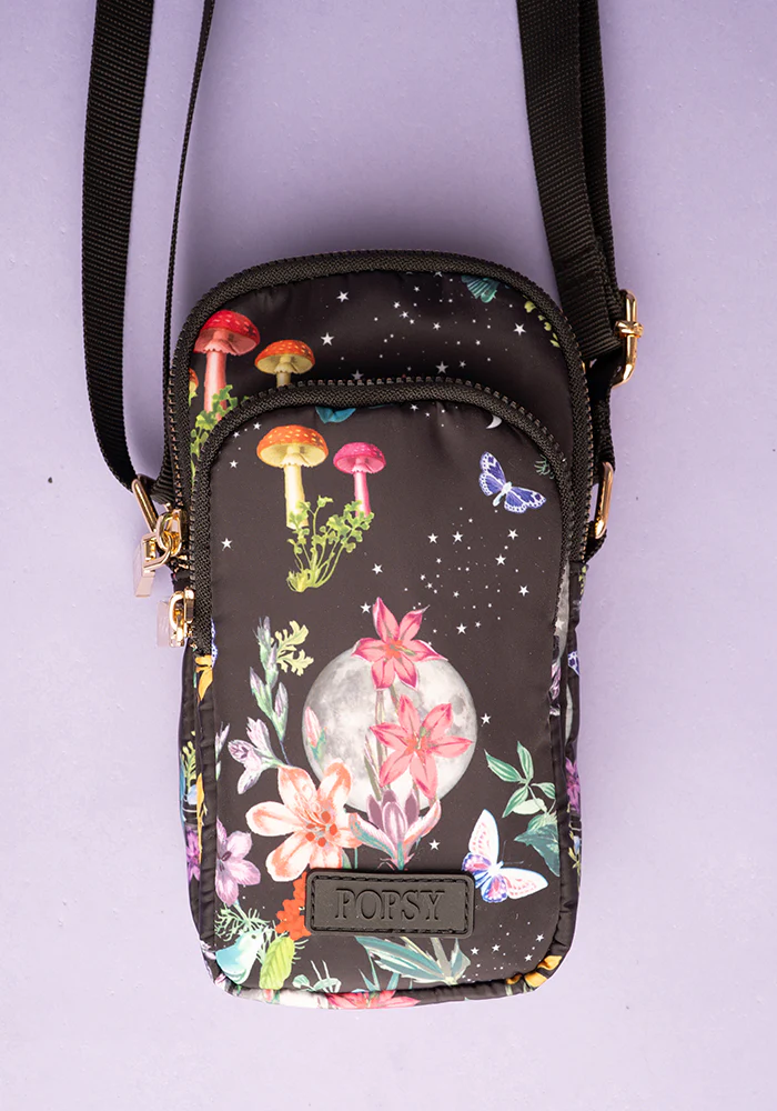Midnight Botanical Moon Print Phone Pocket Bag - Image 5