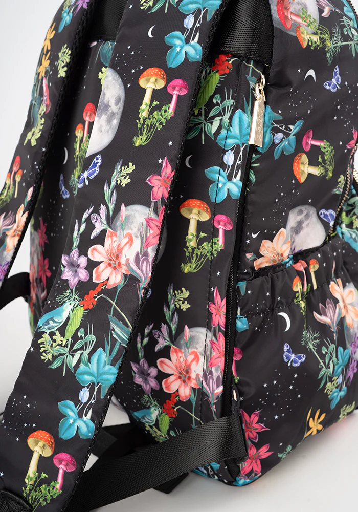 Midnight Botanical Print Rucksack - Image 3