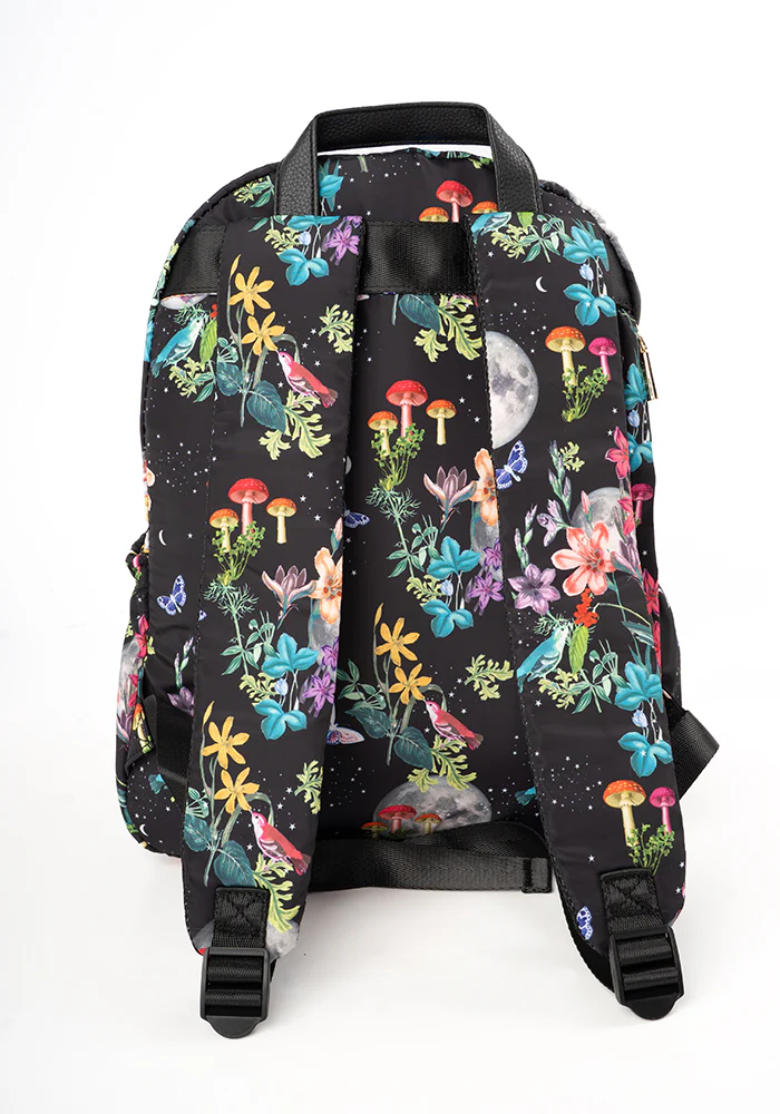 Midnight Botanical Print Rucksack - Image 4