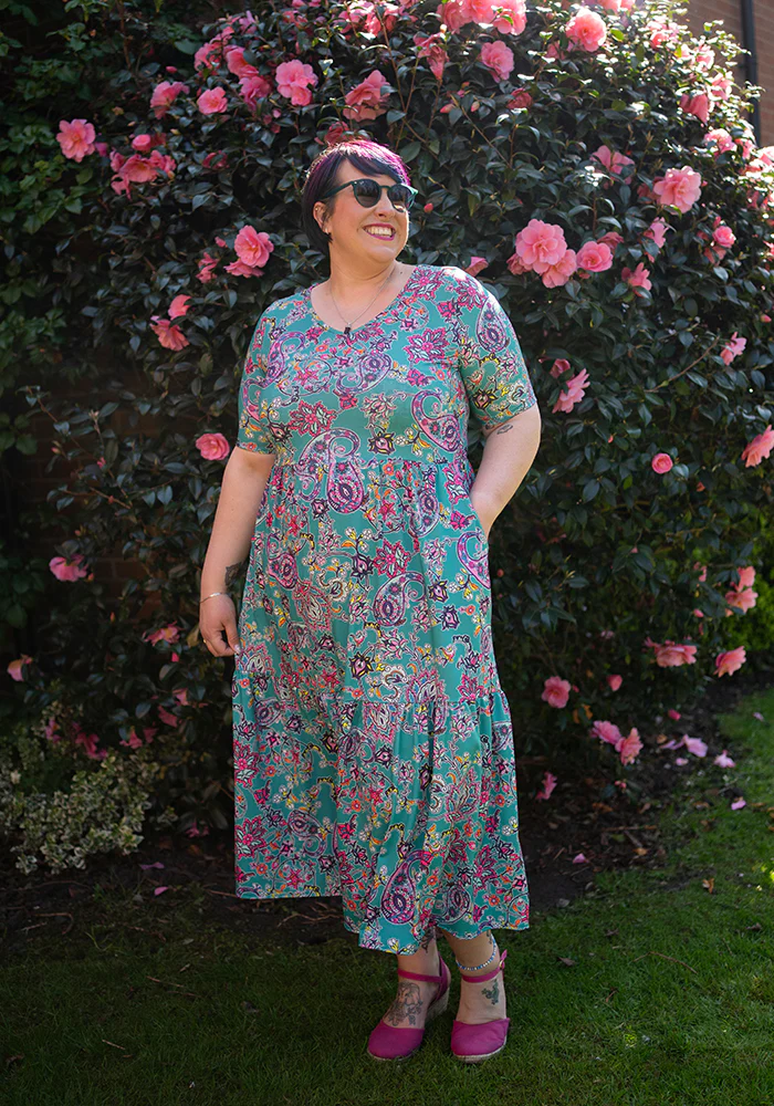 Milani Damask Paisley Print Tiered Hem Midaxi Dress - Image 6