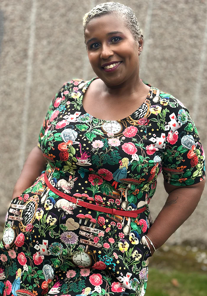 Mirana Wonderland Print Cotton Midi Dress - Image 6
