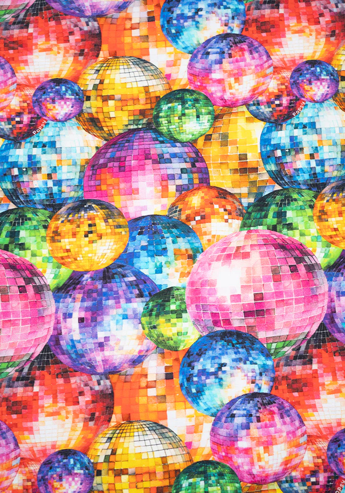Morwenna Disco Balls Print Shirred Back Cotton Dress - Image 2
