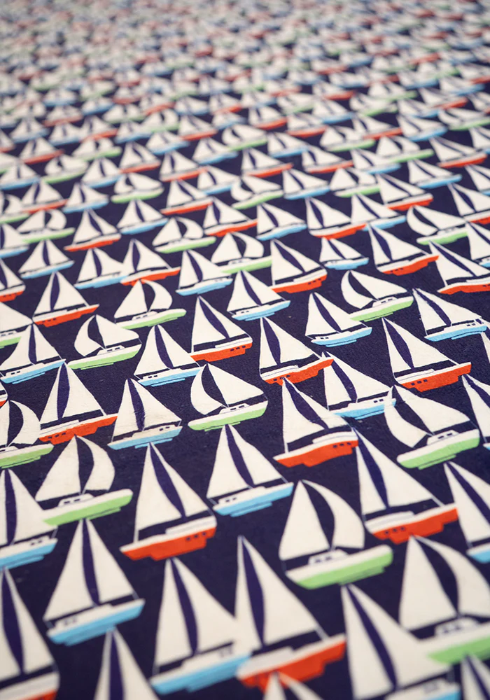 Navy Sailboats Print Jumbo Bath Sheet - Image 3