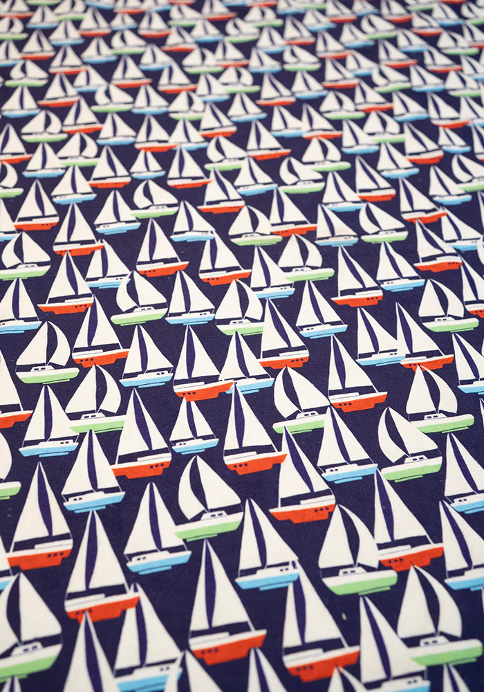 Navy Sailboats Print Jumbo Bath Sheet - Image 5