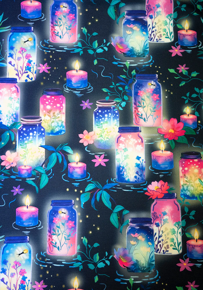 Nura Illuminated Jars & Candles Print Midi Dress - Image 2