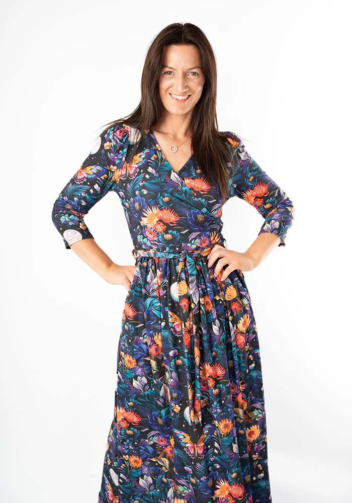 Ollivander Full Moon Butterfly Floral Print Midaxi Dress - Image 5
