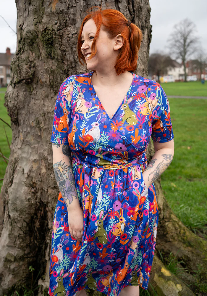 Petal Garden Bunnies Print Dress - Image 5