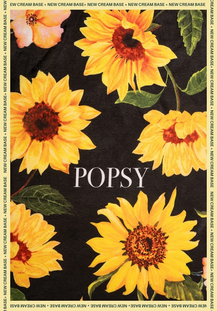 Black Sunflower Print Plush Throw Blanket (Pop-Under) - Image 2