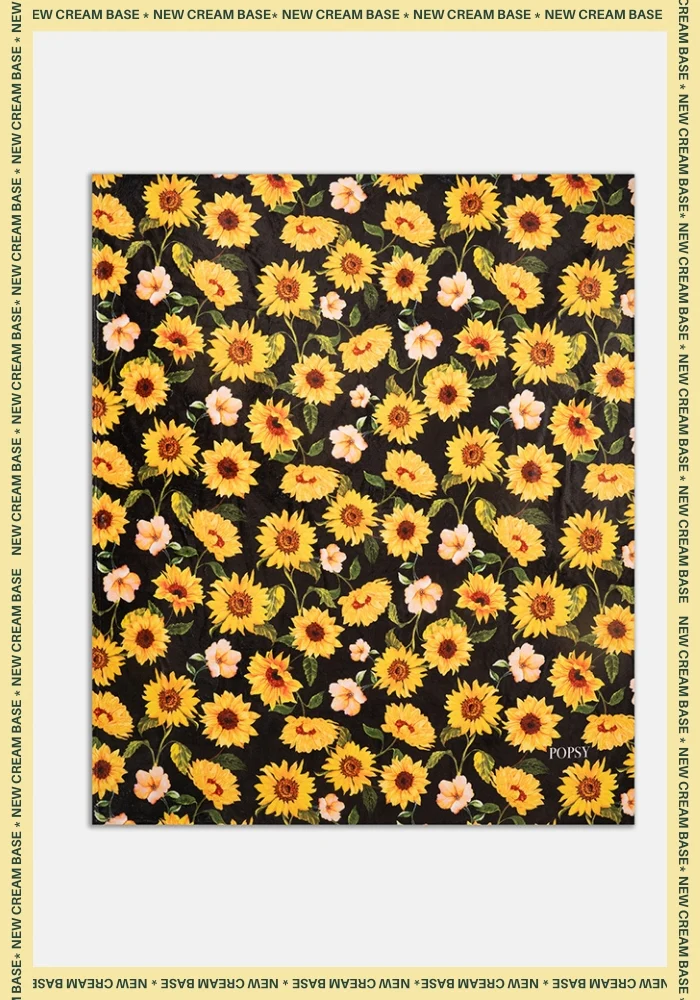 Black Sunflower Print Plush Throw Blanket (Pop-Under) - Image 7