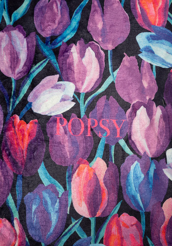 Pop-under Hand Painted Tulips Print Plush Blanket - Image 2
