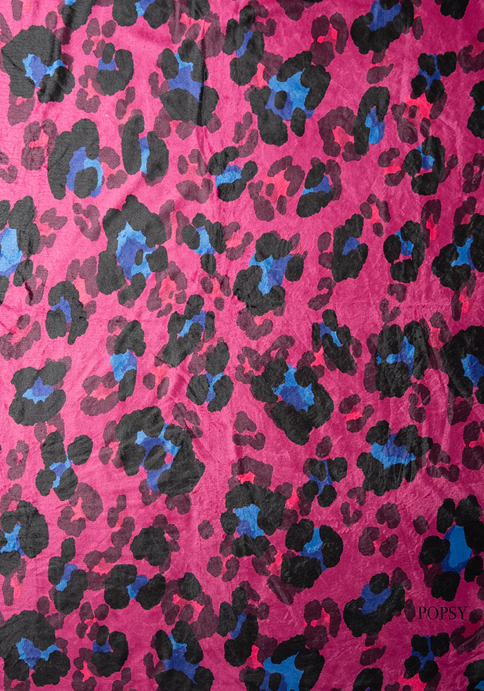 Pop-under Large Scale Pink Animal Print Plush Blanket - Image 4