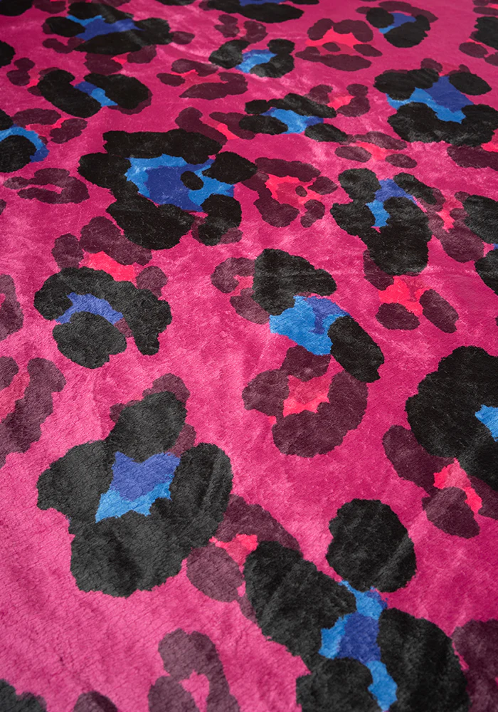 Pop-under Large Scale Pink Animal Print Plush Blanket - Image 6