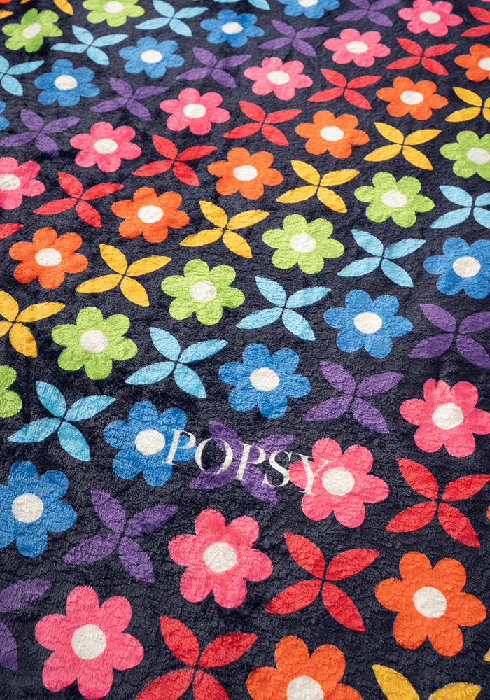 Pop-under Retro Rainbow Floral Print Plush Blanket - Image 4