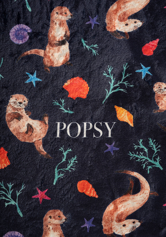 Sea Otter Print Plush Throw Blanket (Pop-Under) - Image 5