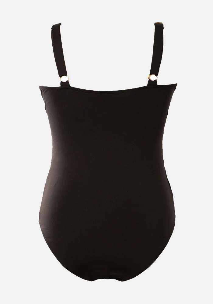 Popsy Black Side Ruched Swimsuit - Image 5