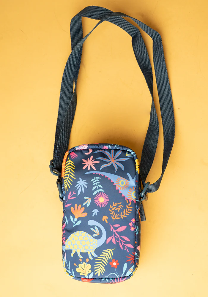 Teal Dinosaur Print Phone Pocket Bag - Image 4