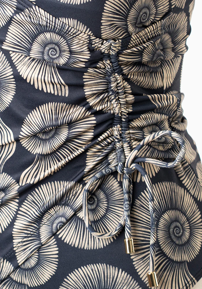 Fossil Print Side Ruched Swimsuit - Image 8