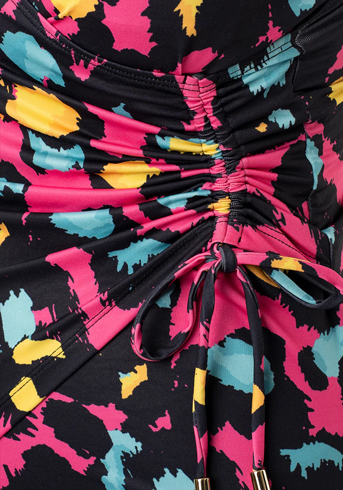Pink Animal Print Side Ruched Swimsuit - Image 8