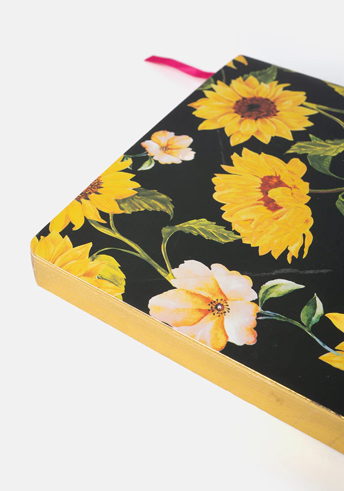 Cute Sunflower Print Notebook - Colourful Quirky Journal Gift - Image 4