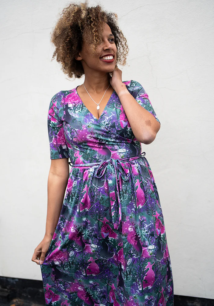 Elvia Witches Print Midi Dress - Image 4