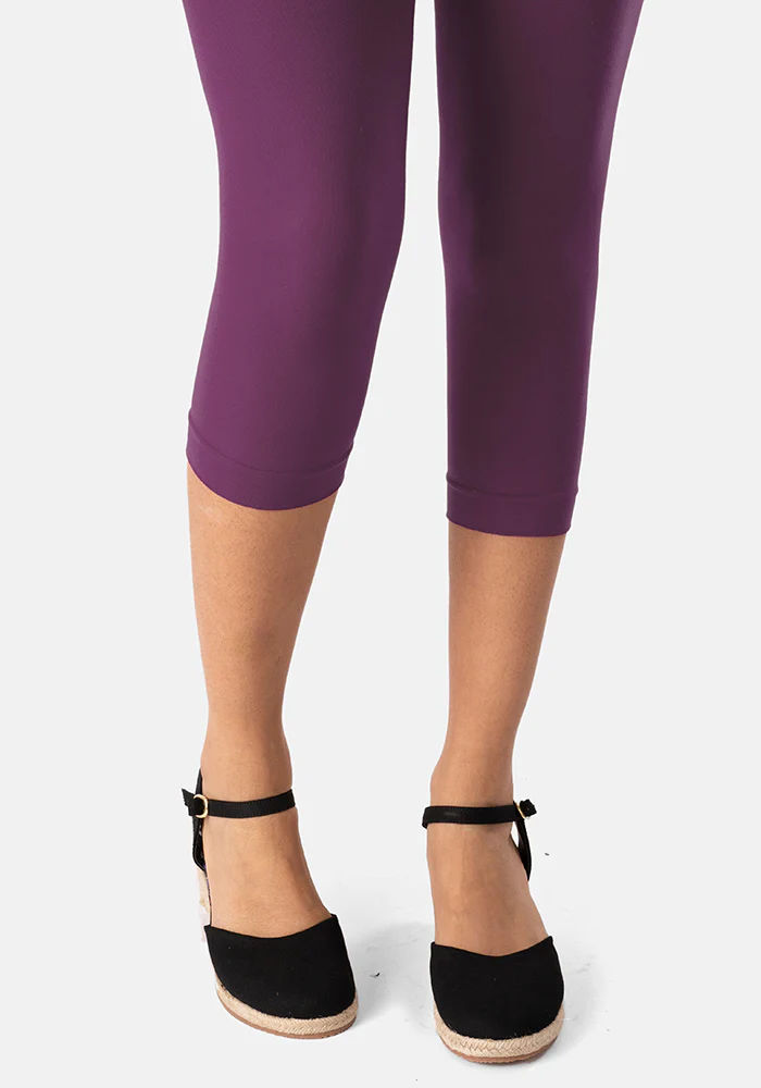 50 Denier Premium Capri Tights (Plum) - Image 2