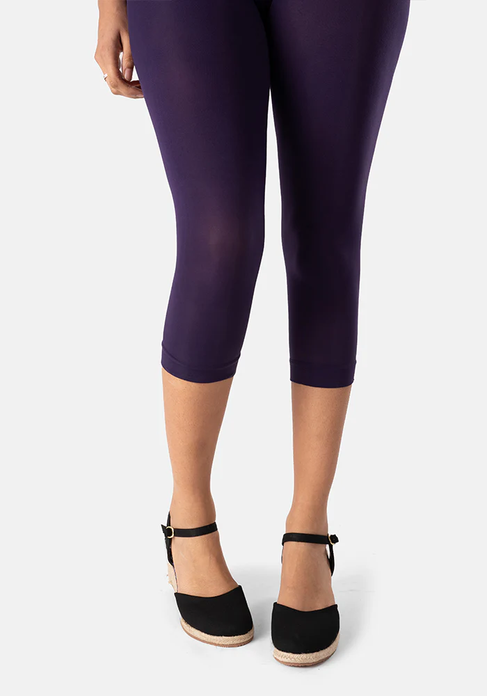 50 Denier Premium Capri Tights (Purple)