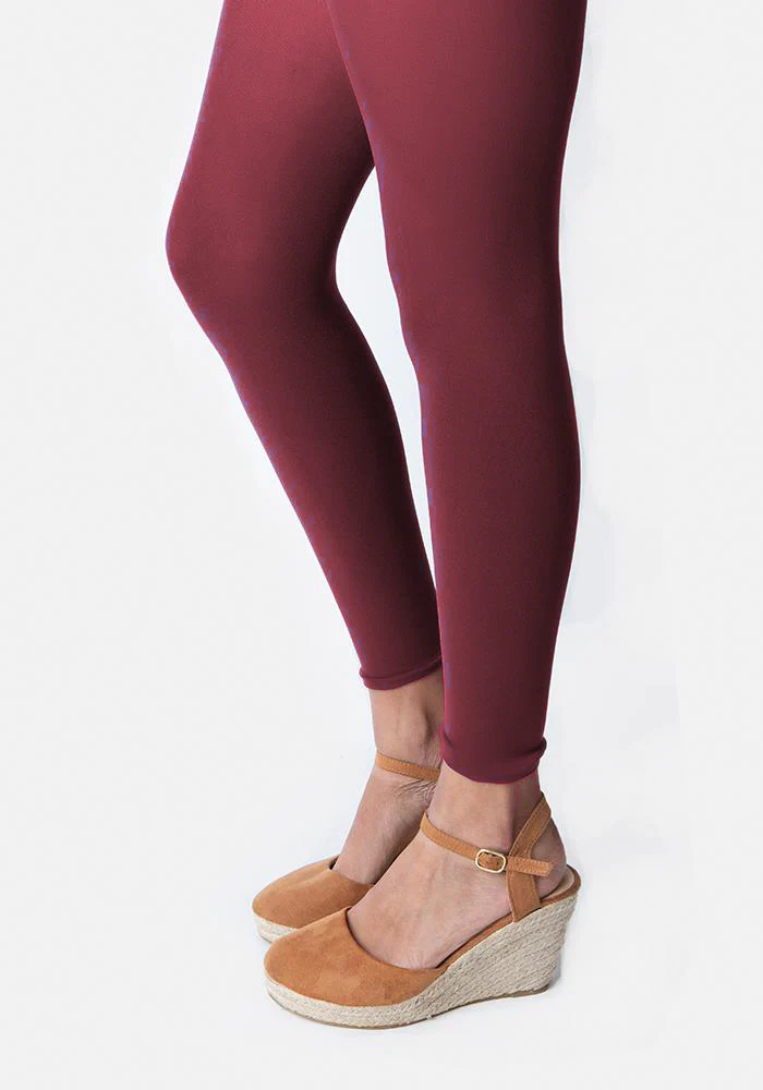 50 Denier Premium Footless Tights (Burgundy)