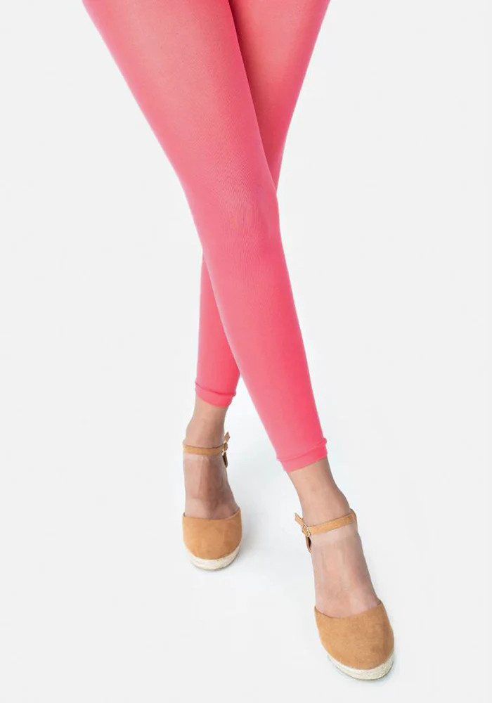 50 Denier Premium Footless Tights (Coral)