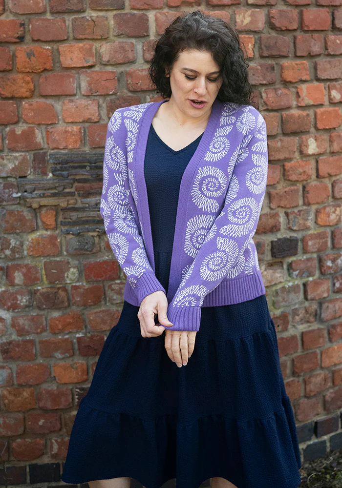 Purple Fossil Knit Cardigan - Image 3