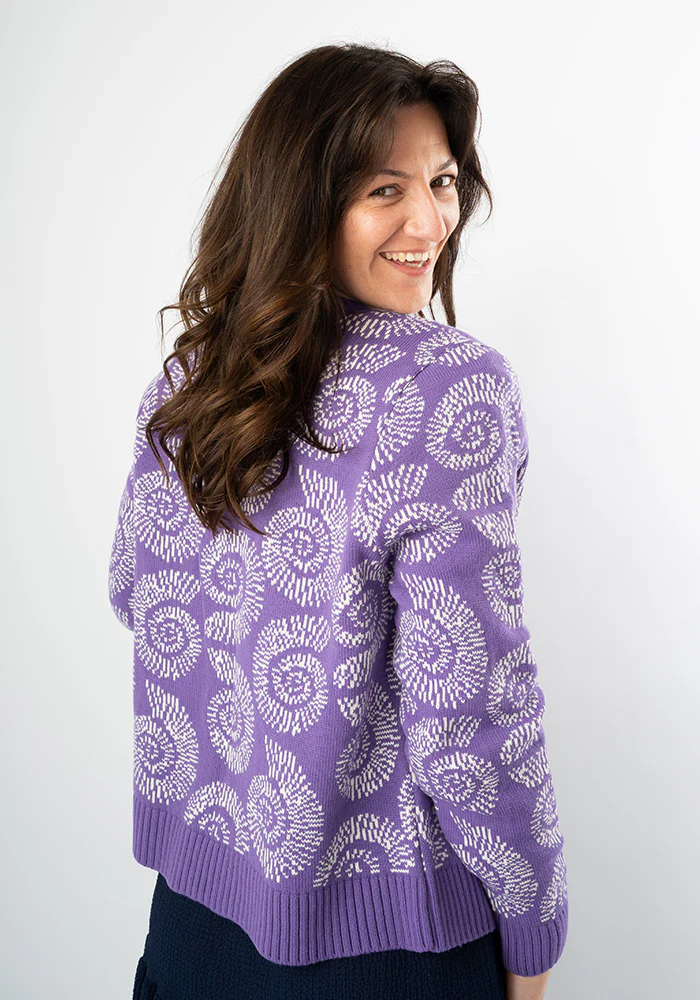 Purple Fossil Knit Cardigan - Image 5