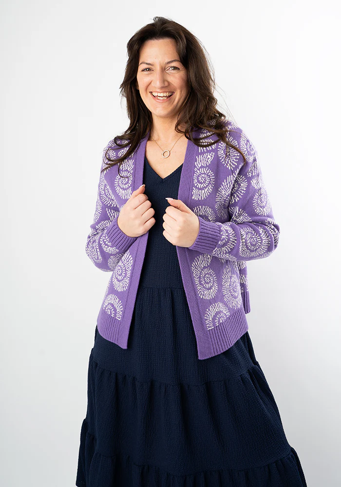 Purple Fossil Knit Cardigan - Image 7